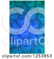 Poster, Art Print Of 3d Blue Plant Cell Background