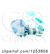 Poster, Art Print Of 3d Robotic Arm Holding Planet Earth On White