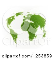 Poster, Art Print Of 3d Grassy Globe On White