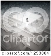 Clipart Of A 3d Businessman In A Maze Royalty Free Illustration