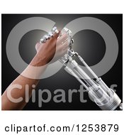 Poster, Art Print Of 3d Human Hand And Robot Hand Arm Wrestling