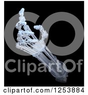 Clipart Of A 3d Artificial Prosthetic Robotic Hand On Black Royalty Free Illustration