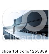 Poster, Art Print Of 3d Tiny Man On A Piano Keyboard