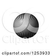 Poster, Art Print Of 3d Gray Lined Sphere On White
