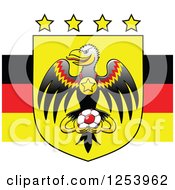 Poster, Art Print Of Stars Over An Eagle With A Medal And Soccer Ball On A German Flag