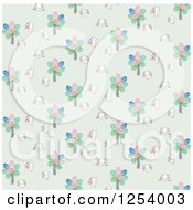 Poster, Art Print Of Seamless Background Pattern Of Easter Bunny Rabbits And Trees