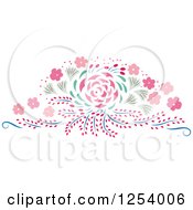 Poster, Art Print Of Pink And Green Spring Flower Design Element