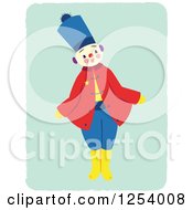 Clipart Of A Happy Patriot Soldier On Green Royalty Free Vector Illustration
