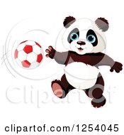 Poster, Art Print Of Cute Panda Playing Soccer