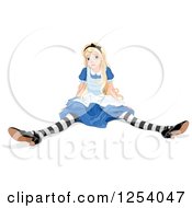 Clipart Of Alice In Wonderland Growing Bigger Royalty Free Vector Illustration