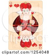 Distressed Queen Of Hearts Playing Card