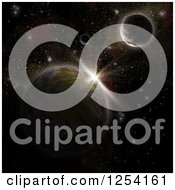 Clipart Of 3d Fictional Planets In Outer Space Royalty Free Illustration