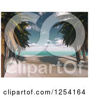 Poster, Art Print Of 3d Tropical Beach With Palm Trees