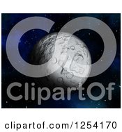 Clipart Of A 3d Moon And Nebula In Outer Space Royalty Free Illustration