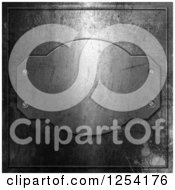 Clipart Of A 3d Scratched Metal Background And Plaque Royalty Free Illustration