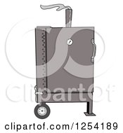 Clipart Of A Stumps Smoker Bbq Royalty Free Vector Illustration