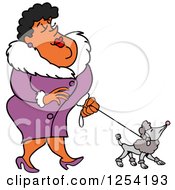 Poster, Art Print Of Sophisticated Black Woman Walking A Poodle