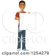 Poster, Art Print Of Casual Handsome Young Black Man Holding A Tablet Computer