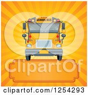 Poster, Art Print Of School Bus Over Rays And A Frame