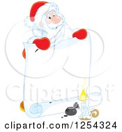 Santa Claus Holding A Feather Quil And Scroll