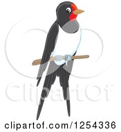 Clipart Of A Perched Bird Royalty Free Vector Illustration