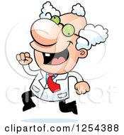 Clipart Of A Mad Scientist Running Royalty Free Vector Illustration
