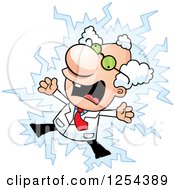 Clipart Of A Mad Scientist Getting Shocked Royalty Free Vector Illustration by Cory Thoman