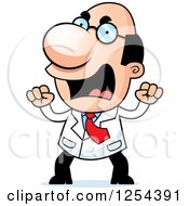 Clipart Of An Angry Scientist Royalty Free Vector Illustration