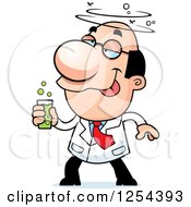 Clipart Of A Drunk Scientist Royalty Free Vector Illustration