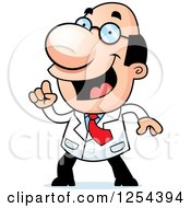 Clipart Of A Smart Scientist With An Idea Royalty Free Vector Illustration