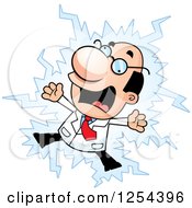 Clipart Of A Scientist Getting Shocked Royalty Free Vector Illustration