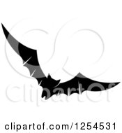 Clipart Of A Black And White Flying Vampire Bat Royalty Free Vector Illustration