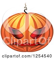 Clipart Of A Halloween Jackolantern Pumpkin Royalty Free Vector Illustration