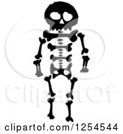 Clipart Of A Black And White Skeleton Royalty Free Vector Illustration