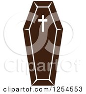 Clipart Of A Brown Coffin Royalty Free Vector Illustration