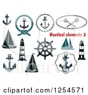 Poster, Art Print Of Nautical Maritime Elements