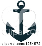 Clipart Of A Navy Blue Anchor Royalty Free Vector Illustration