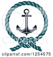 Poster, Art Print Of Anchor In A Rope Frame