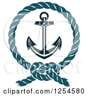 Poster, Art Print Of Anchor In A Rope Frame