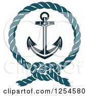 Clipart Of An Anchor In A Rope Frame Royalty Free Vector Illustration