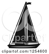 Poster, Art Print Of Black And White Sailboat