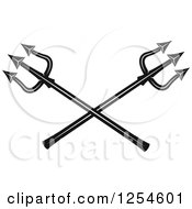 Clipart Of Crossed Tridents Royalty Free Vector Illustration