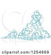 Clipart Of Blue Clouds And Wind 3 Royalty Free Vector Illustration