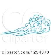 Clipart Of Blue Clouds And Wind 4 Royalty Free Vector Illustration
