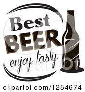 Clipart Of A Bottle With Best Beer Enjoy Tasty Text Royalty Free Vector Illustration