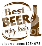 Clipart Of A Brown Bottle With Best Beer Enjoy Tasty Text Royalty Free Vector Illustration
