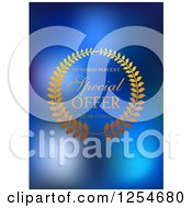 Special Offer Label With A Laurel Wreath On Blue