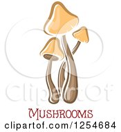 Clipart Of Mushrooms And Text Royalty Free Vector Illustration