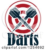 Poster, Art Print Of Crossed Darts Over A Target With Text