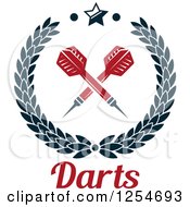 Crossed Darts In A Laurel Wreath With Text And A Star